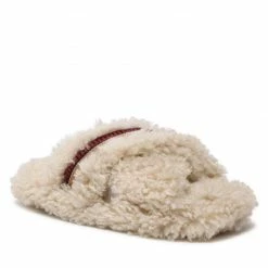 Slippers TOMMY HILFIGER - Sherpa Fur Home Slippers Strap FW0FW06576 Classic Beige ACI