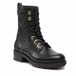 Ankle Boots TOMMY HILFIGER - Th Monogram Biker Boot FW0FW06817 Black BDS