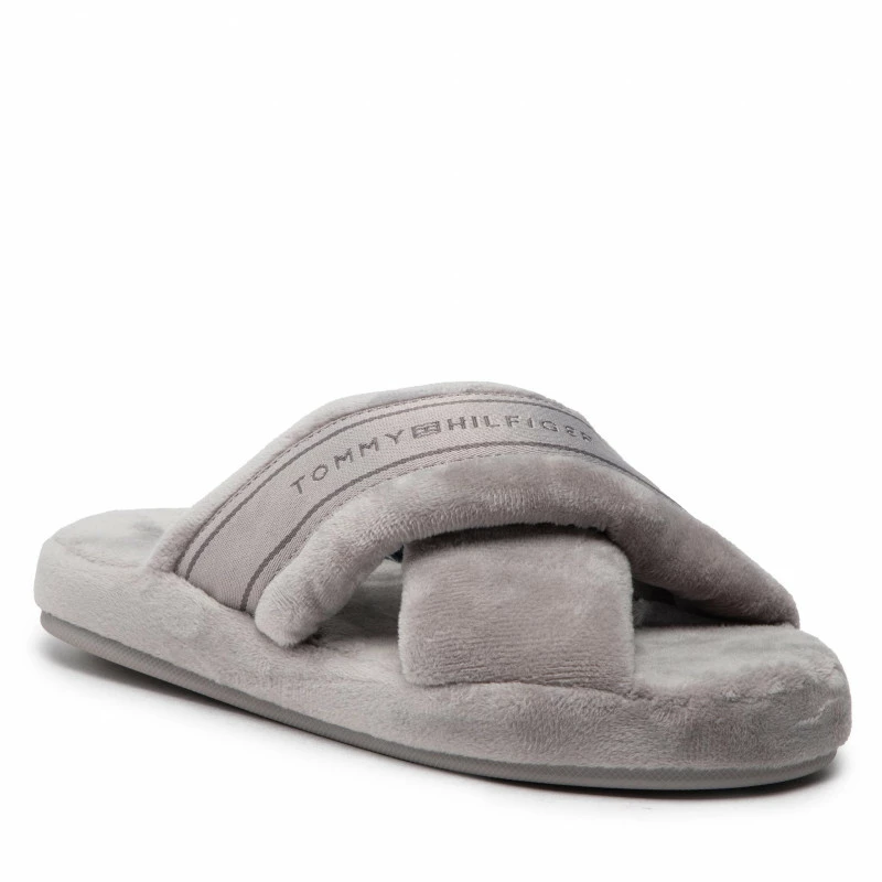 Slippers TOMMY HILFIGER - Comfy Home Slippers With Straps FW0FW06587 City Grey PKG 3 Slippers TOMMY HILFIGER - Comfy Home Slippers With Straps FW0FW06587 City Grey PKG