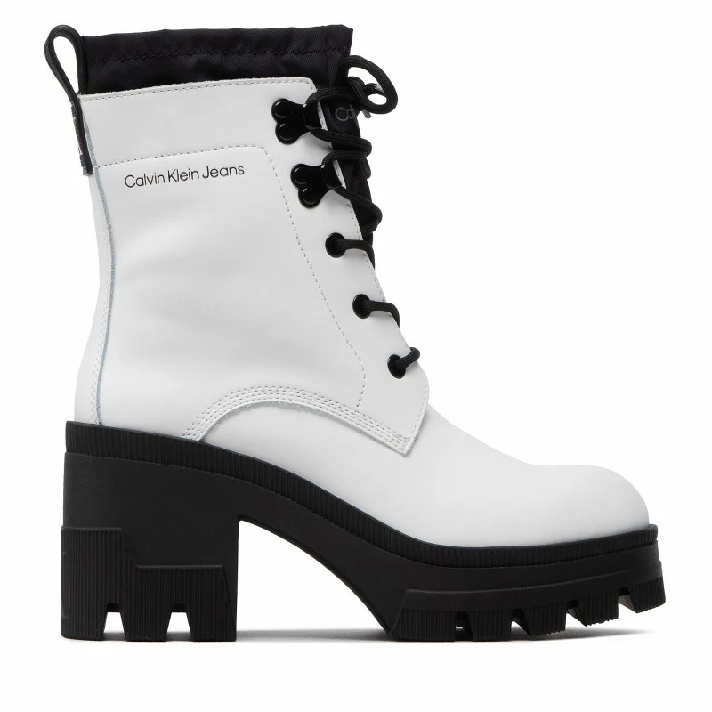 Ankle Boots CALVIN KLEIN JEANS - Chunky Heeled Boot Laceup YW0YW00729 Bright White YAF 4 Ankle Boots CALVIN KLEIN JEANS - Chunky Heeled Boot Laceup YW0YW00729 Bright White YAF - Image 2