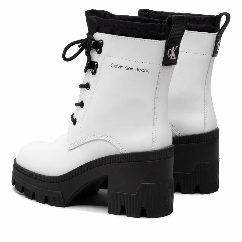 Ankle Boots CALVIN KLEIN JEANS - Chunky Heeled Boot Laceup YW0YW00729 Bright White YAF 5 Ankle Boots CALVIN KLEIN JEANS - Chunky Heeled Boot Laceup YW0YW00729 Bright White YAF - Image 3
