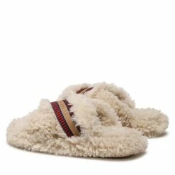 Slippers TOMMY HILFIGER - Sherpa Fur Home Slippers Strap FW0FW06576 Classic Beige ACI -Carinii Sales 03 0000301105817 rz