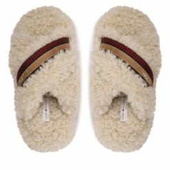 Slippers TOMMY HILFIGER - Sherpa Fur Home Slippers Strap FW0FW06576 Classic Beige ACI -Carinii Sales 05 0000301105817 rz