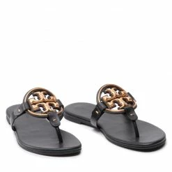 Flip Flops TORY BURCH - Metal Miller 136593 Perfect Black 006 -Carinii Sales 05 0000301076339 swa