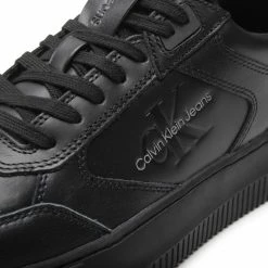 Trainers CALVIN KLEIN JEANS - Chunky Cupsole Laceup Lth Mono YM0YM00550 Triple Black BDS -Carinii Sales 06 0000301043577 pa
