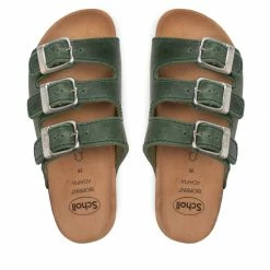 Slides SCHOLL - Rio Wedge Ad MF26835 1020 Dk Green -Carinii Sales 06 0000301078364 plj