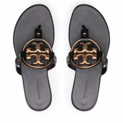 Flip Flops TORY BURCH - Metal Miller 136593 Perfect Black 006 -Carinii Sales 06 0000301076339 swa
